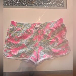 Lilly Pulitzer Kids Pink and Green Lobster Shorts Size Large (8-10)